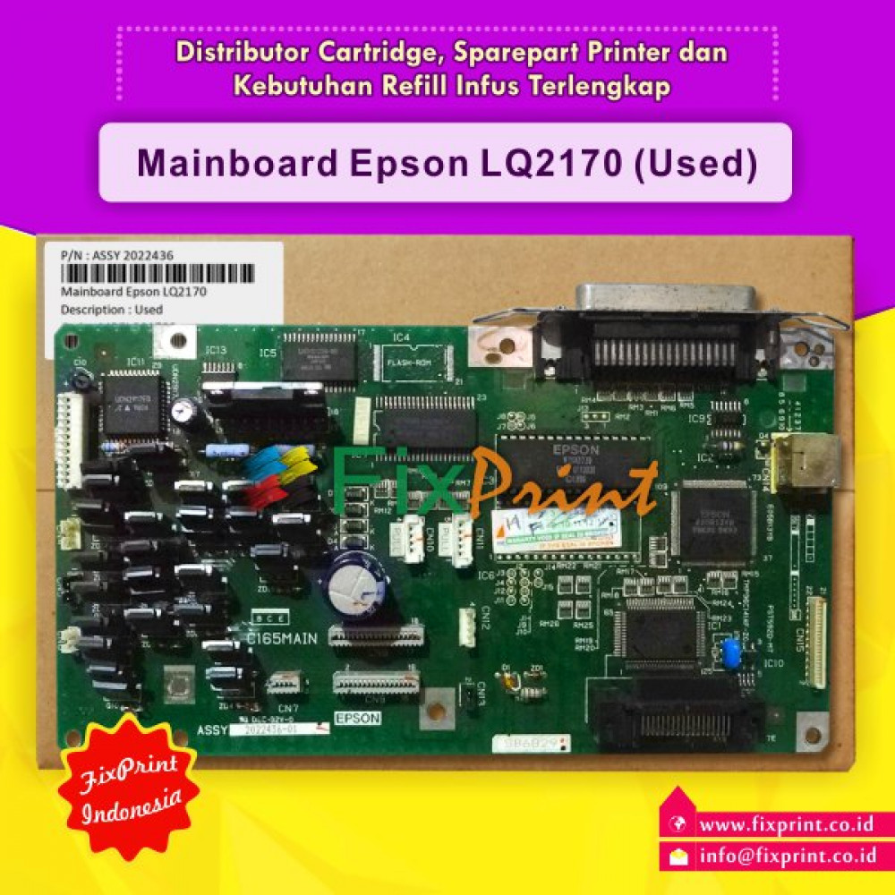 Board Printer Epson LQ2170 Used, Mainboard Epson LQ-2170 Used, Motherboard Epson 2170 Part Number Assy 2022436