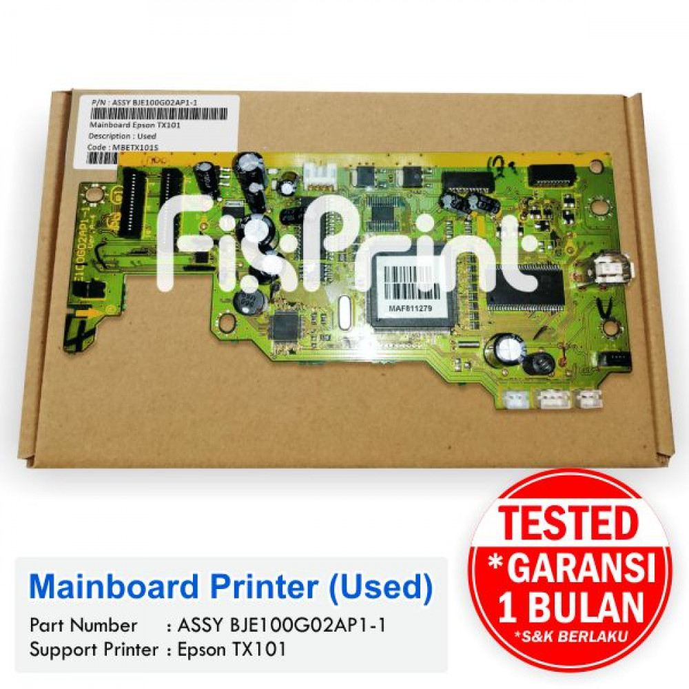 Board Printer Epson TX101 Used, Mainboard TX-101 Used, Motherboard TX101